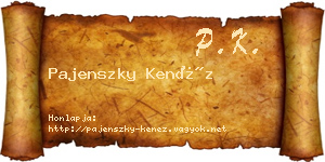 Pajenszky Kenéz névjegykártya